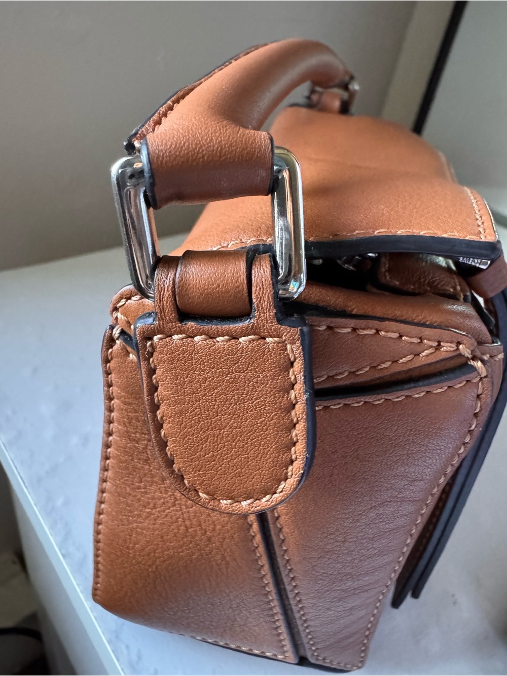 Loewe Tan Calfskin Mini Puzzle Small Top-Handle Leather Bag- PRICE IS FIRM - Picture 8 of 14